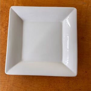 Sur La Table square ceramic 12” China white dinnerware / server ware